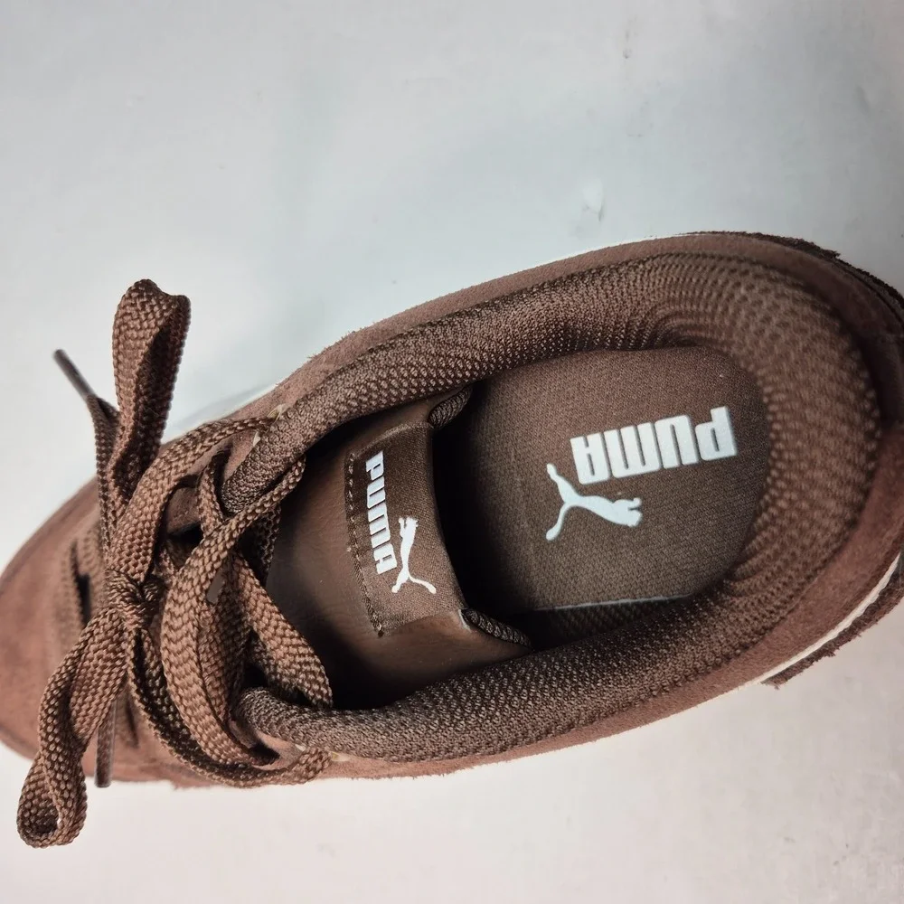 PUMA Women's Bella Donna SD Brown/White Suede Low Top Lace Sneaker 8.5